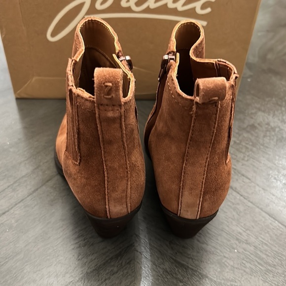 Zodiac Boots Robyn Cognac Suede Heeled Ankle Booties - Picture 7 of 10